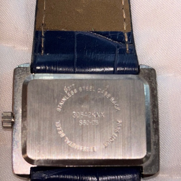 Blue and Silver Dress Watch with Leather Strap - Picture 3 of 3